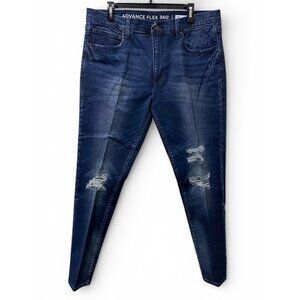 Advance Flex 360 Men's 38x30 Skinny Jeans Dark Wash Distressed Stretch Denim